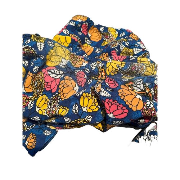 LuLaRoe Leggings Blue With Orange Pink And Yellow Flowers Size TC2 - Picture 4 of 5